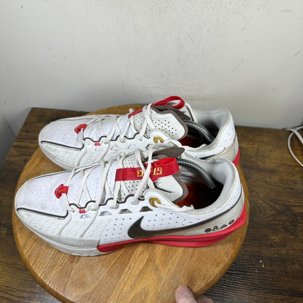 Nike Air Zoom GT Cut 3 White Black University Red DV2913-105 Mens Size 11.5 - Picture 4 of 8